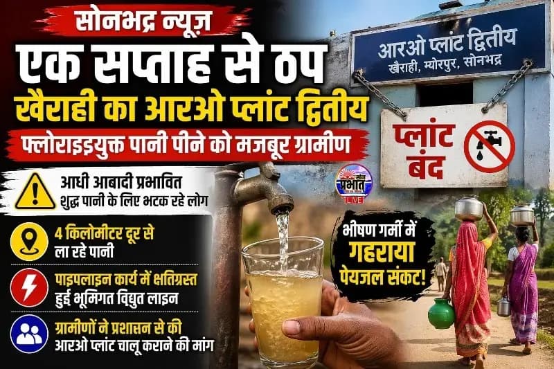 एक सप्ताह से ठप खैराही का आरओ प्लांट द्वितीय, फ्लोराइडयुक्त पानी पीने को मजबूर ग्रामीण