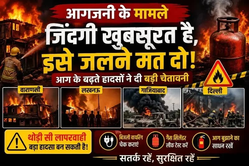 UP News : आगजनी के मामले : जिंदगी खूबसूरत है, इसे जलने मत दो — आग के बढ़ते हादसों ने दी बड़ी चेतावनी।