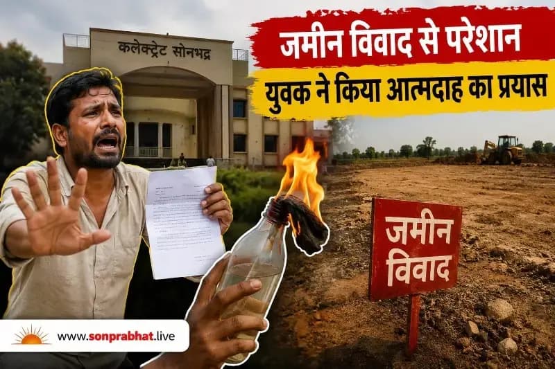 जमीन विवाद से परेशान युवक ने कलेक्ट्रेट में आत्मदाह का किया प्रयास