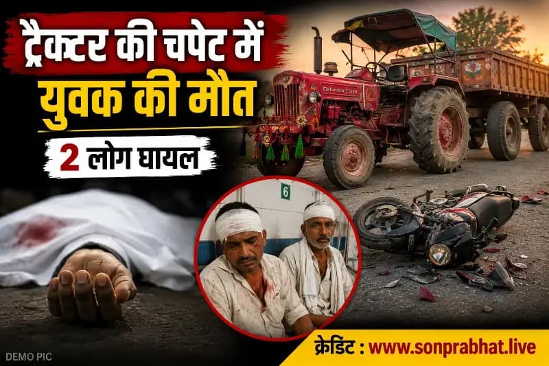 ट्रैक्टर-ट्रॉली की चपेट में आने से युवक की मौत, दो अन्य घायल