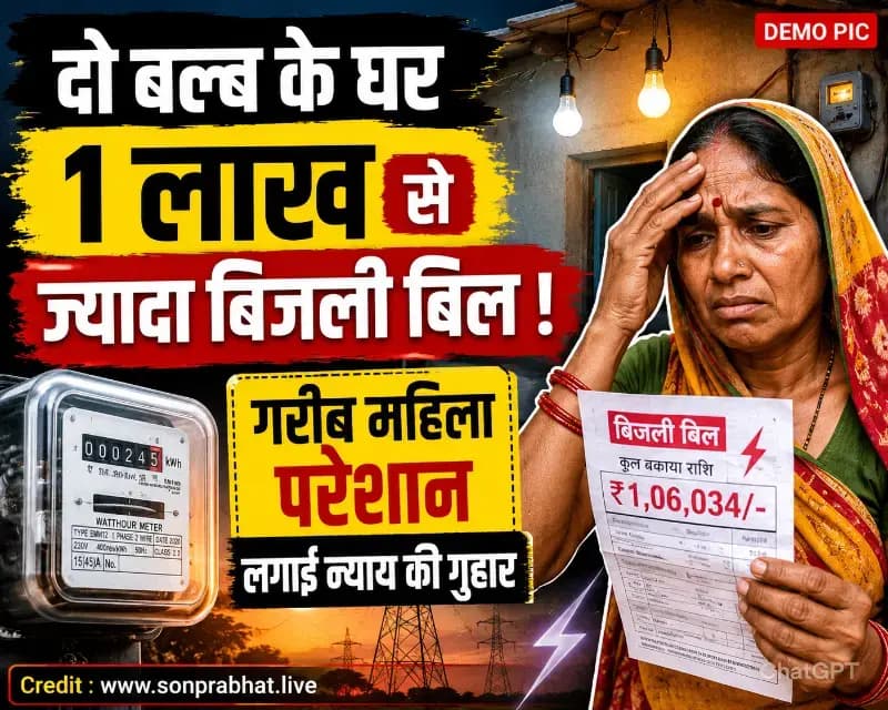 दो बल्ब के घर का आया एक लाख से अधिक बिजली बिल, गरीब महिला ने लगाई न्याय की गुहार