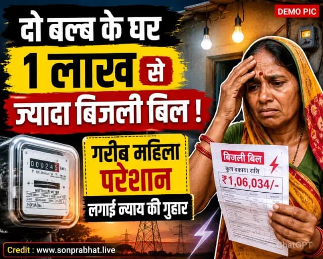 दो बल्ब के घर का आया एक लाख से अधिक बिजली बिल, गरीब महिला ने लगाई न्याय की गुहार