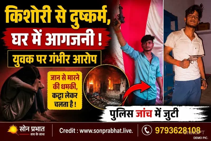 नाबालिग किशोरी ने लगाया दुष्कर्म और आगजनी का आरोप।