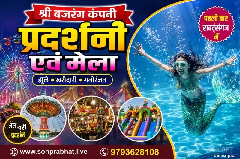 राबर्ट्सगंज प्रदर्शनी में पहली बार पहुंची ‘जल परी’, आकर्षण का बना केंद्र