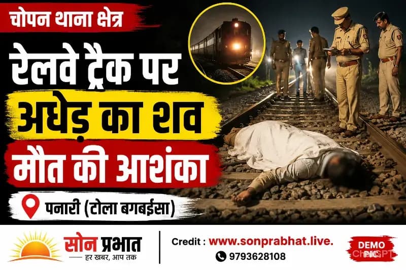 रेलवे ट्रैक के पास मिला अधेड़ का शव, ट्रेन की चपेट में आने से मौत की आशंका