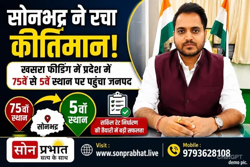 डीएम चर्चित गौड़ के नेतृत्व में सोनभद्र की बड़ी छलांग, खसरा फीडिंग में प्रदेश में 75वें से 5वें स्थान पर पहुंचा जनपद