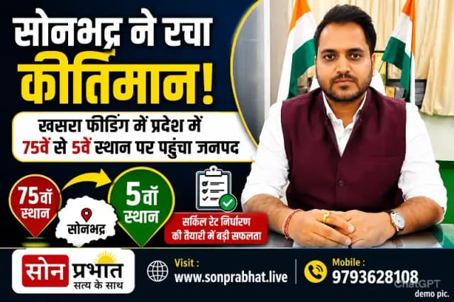 डीएम चर्चित गौड़ के नेतृत्व में सोनभद्र की बड़ी छलांग, खसरा फीडिंग में प्रदेश में 75वें से 45वें स्थान पर पहुंचा जनपद