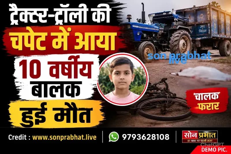 ट्रैक्टर-ट्रॉली की चपेट में आए 10 वर्षीय बालक की मौत, चालक वाहन छोड़कर फरार