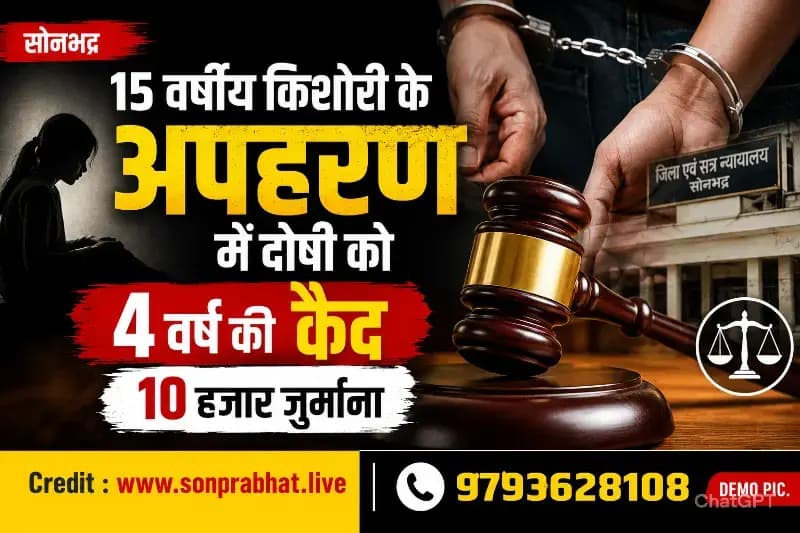 15 वर्षीय किशोरी के अपहरण में दोषी को 4 वर्ष की कैद, 10 हजार रुपये जुर्माना