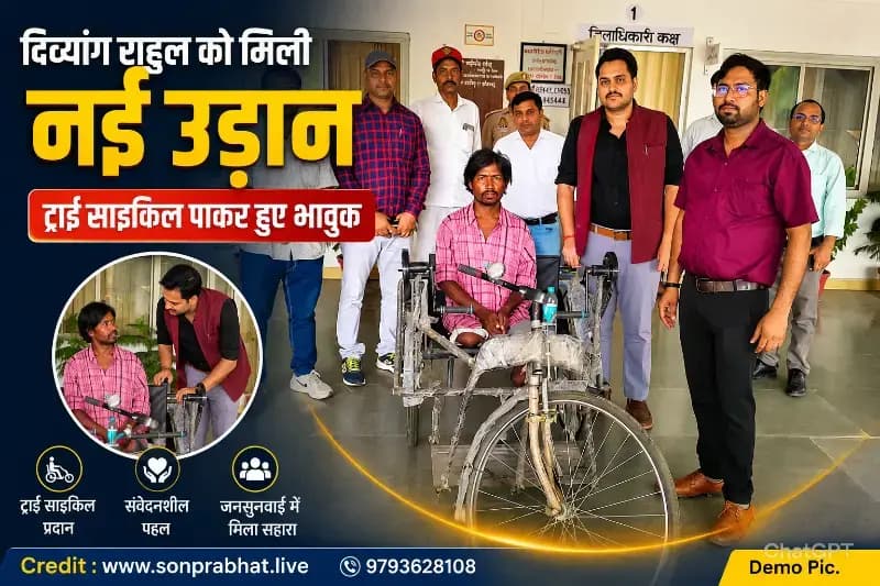 जिलाधिकारी की संवेदनशील पहल से दिव्यांग राहुल को मिली नई उड़ान, ट्राई साइकिल पाकर हुए भावुक