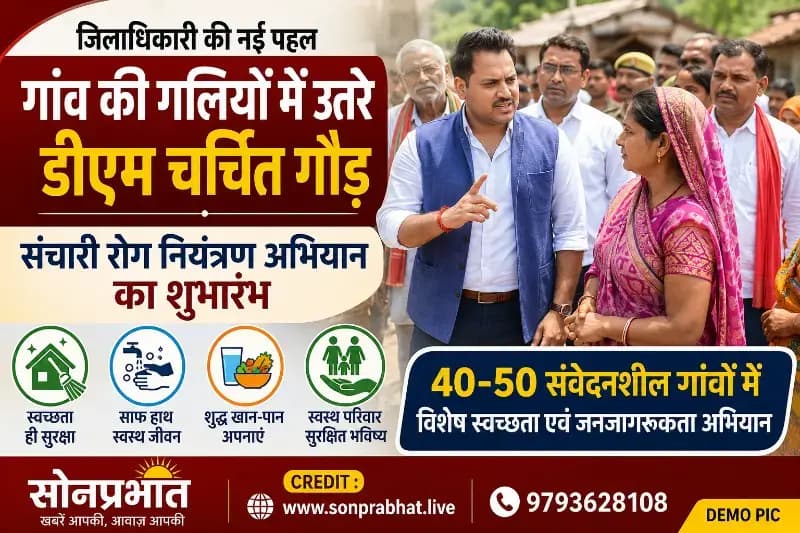 गांव की गलियों में उतरे डीएम चर्चित गौड़, घर-घर पहुंचकर संचारी रोगों से बचाव का दिया संदेश
