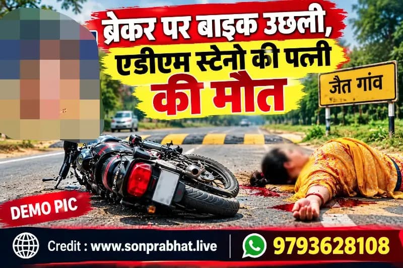 ब्रेकर पर बाइक उछली, एडीएम स्टेनो की पत्नी की मौत