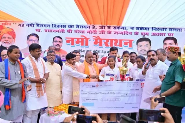 नमो मैराथन में मुकेश और सुमन पटेल ने मारी बाजी, युवाओं में दिखा उत्साह