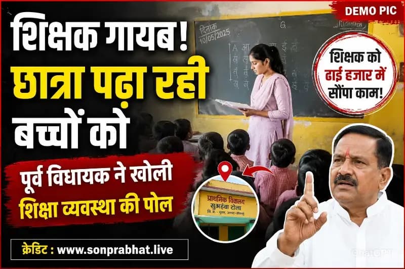 शिक्षक की जगह 2500 में विद्यालय में पढ़ा रही थी छात्रा, सोशल मीडिया पर वायरल हुआ वीडियो, जांच की मांग