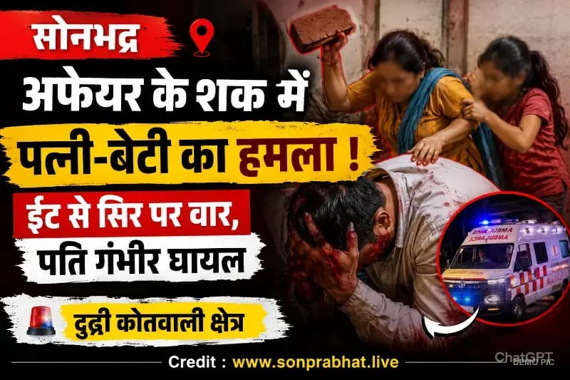 अफेयर के शक में खूनी विवाद, पत्नी-बेटी ने ईंट से किया हमला, पति गंभीर घायल