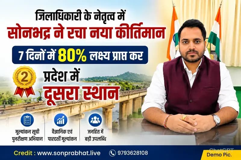 सर्किल रेट पुनरीक्षण अभियान में सोनभद्र का शानदार प्रदर्शन, प्रदेश में दूसरा स्थान