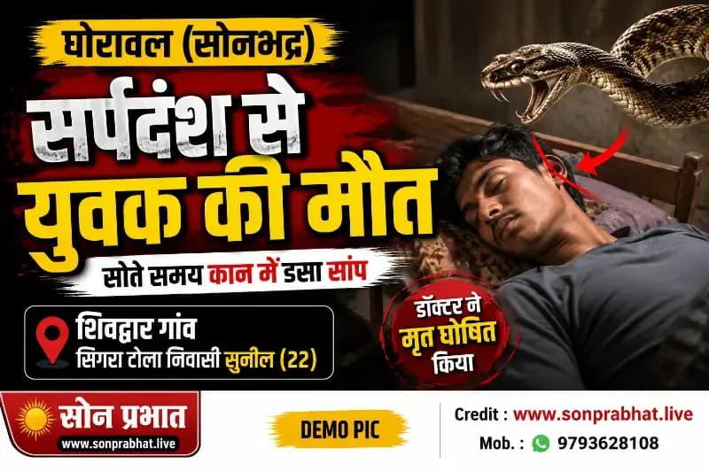 सर्पदंश से युवक की मौत, मचा कोहराम