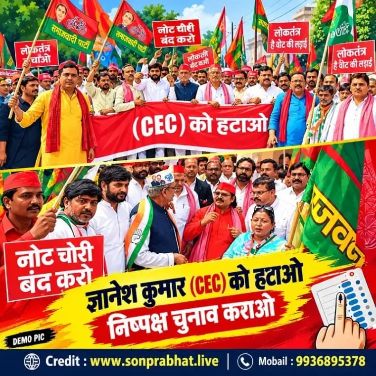 मुख्य चुनाव आयुक्त ज्ञानेश कुमार के खिलाफ इंडिया गठबंधन का जोरदार प्रदर्शन
