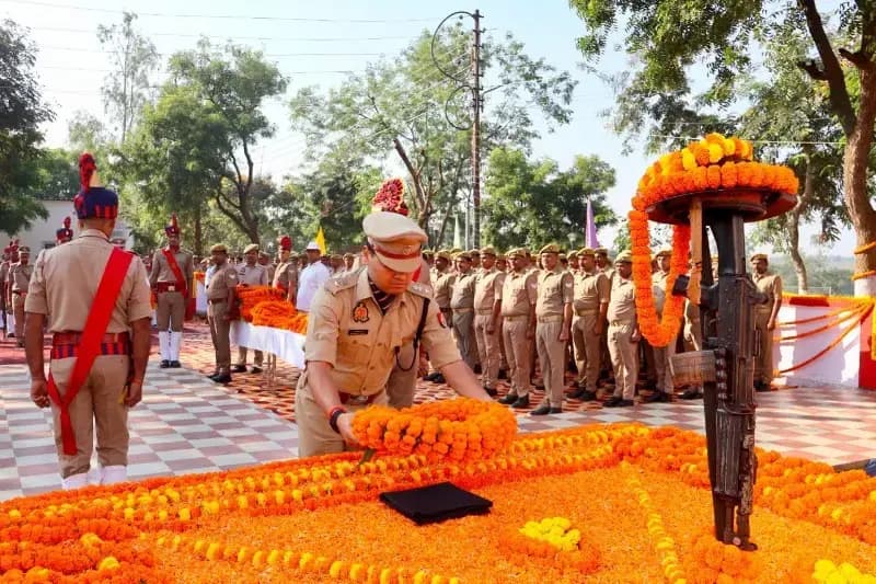 पुलिस स्मृति दिवस पर सोनभद्र पुलिस ने शहीद जवानों को दी भावभीनी श्रद्धांजलि