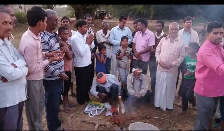 फुलवार मलिया नदी के तट पर हुआ श्री सूर्य मंदिर का भूमिपूजन।