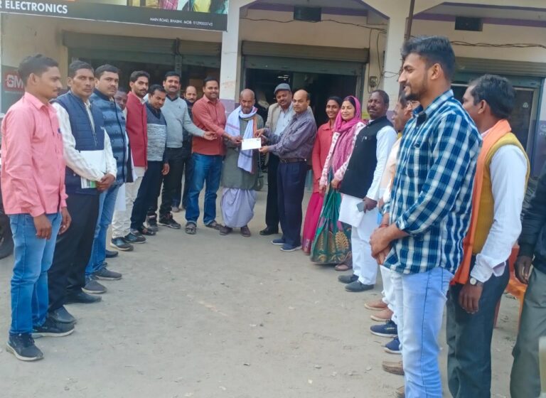 बभनी खंड में राम मंदिर हेतु समर्पण अभियान में भक्तो ने बढ़ चढ़ कर किया समर्पण।