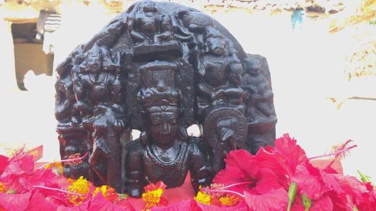 पन्नूगंज थाना क्षेत्र के परसिया गांव में खुदाई के दौरान निकली ऐतिहासिक मूर्ति।