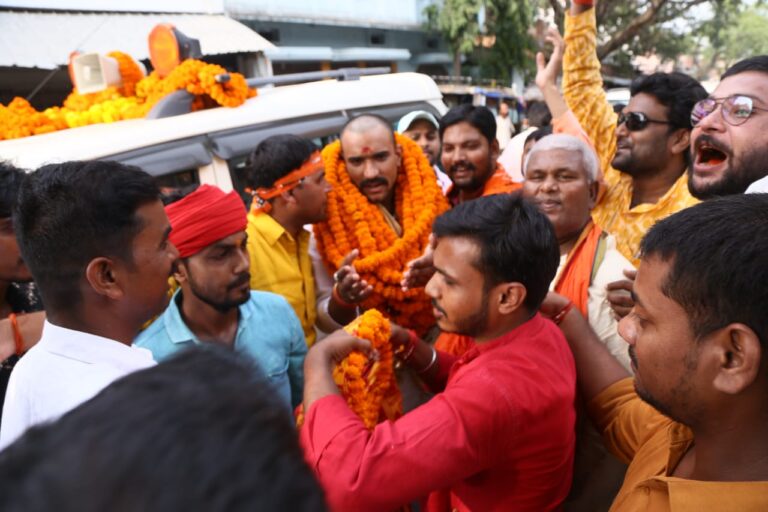 नवनिर्वाचित भाजयुमो जिलाध्यक्ष विशाल पाण्डे का दुद्धी मण्डल में हुआ भव्य स्वागत व अभिनन्दन।