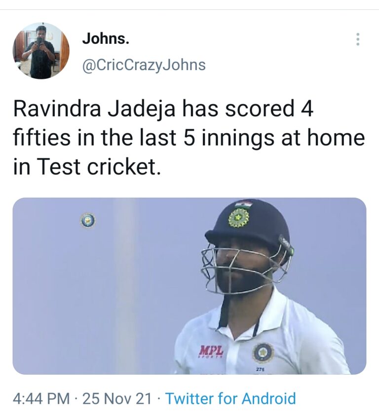 IND vs NZ – कानपुर टेस्ट में छाए रविंद्र जडेजा (Ravindra Jadeja), मैच के दौरान ये Meme हो रहा वायरल। पढ़े पूरी खबर –
