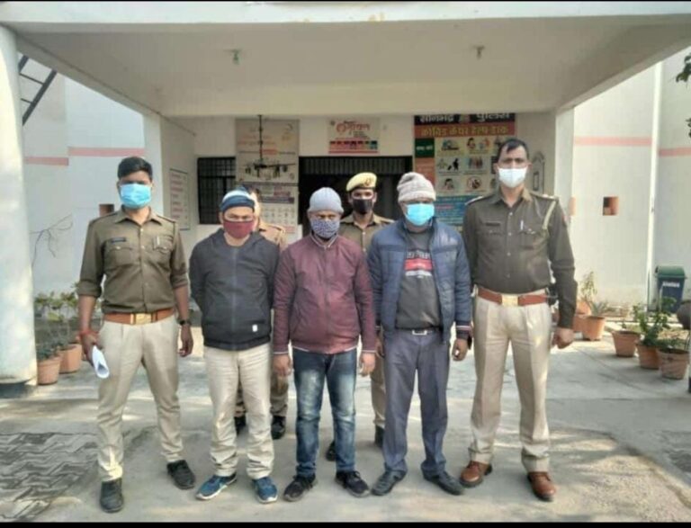 ट्रक कटवाकर गायब करने के मामले में तीन अभियुक्त गिरफ्तार।