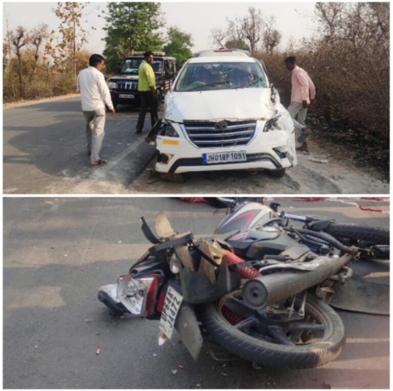 सड़क दुर्घटना में एक की मौत, दो रेफर।