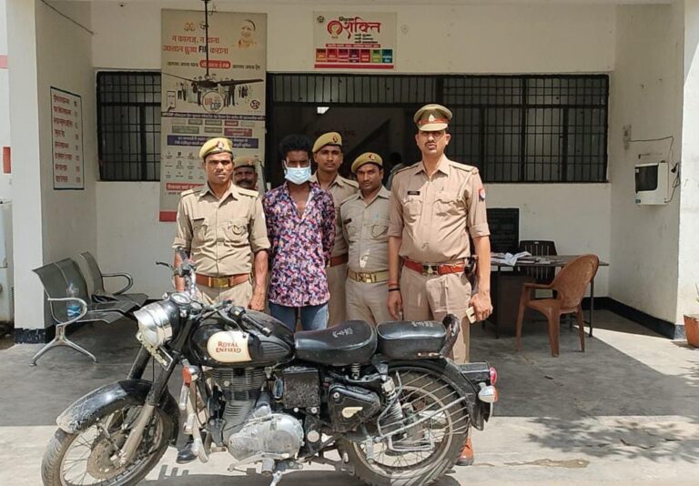 सोनभद्र : चोरी की बाइक के साथ चोर को