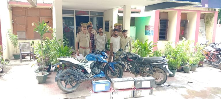 सोनभद्र : अनपरा पुलिस ने चोरी की घटना का किया अनवारण, 4 गिरफ्तार, कब्जे से चोरी का सामान बरामद।