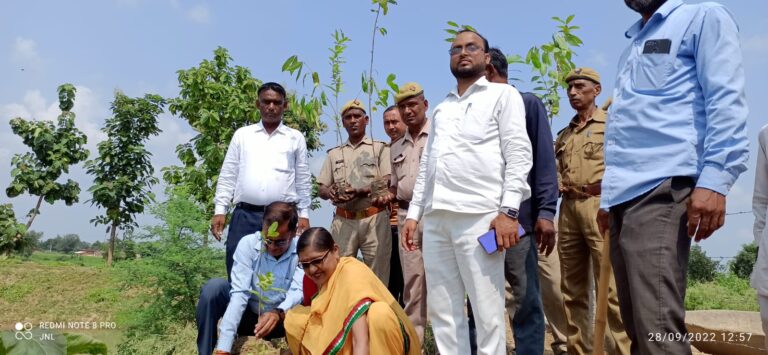 बघाडू अमृत सरोवर पर ब्लॉक प्रमुख व होमगार्ड के जवानों ने किया वृक्षारोपण।