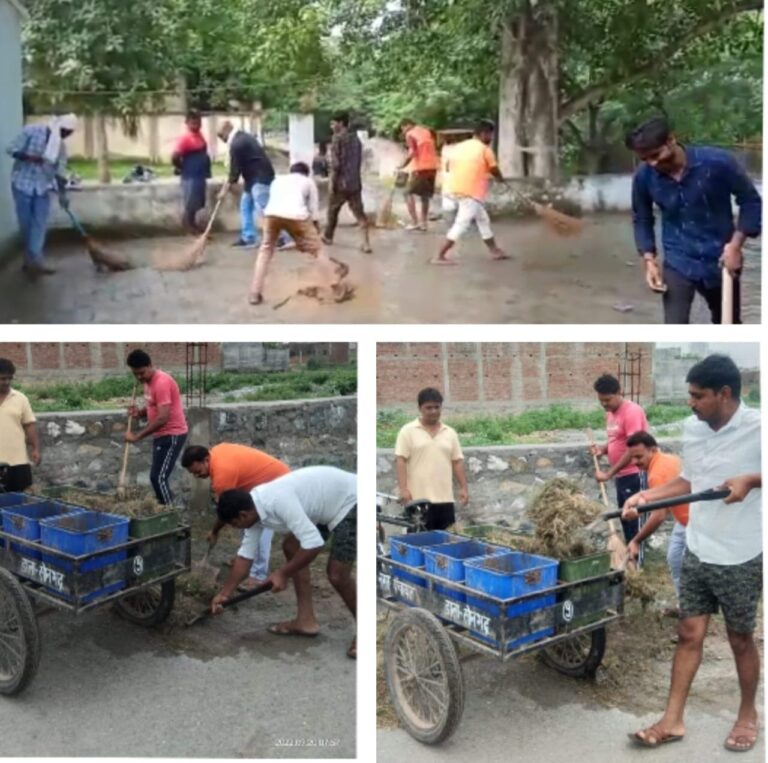 डाला में भाजपाइयों ने चलाया स्वच्छता अभियान।