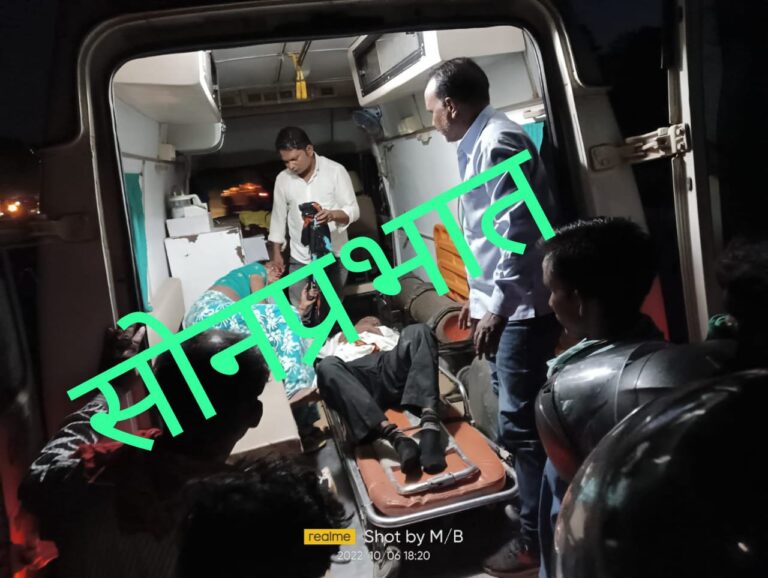 अज्ञात वाहन के चपेट में आने से बाइक सवार महिला पुरुष घायल।