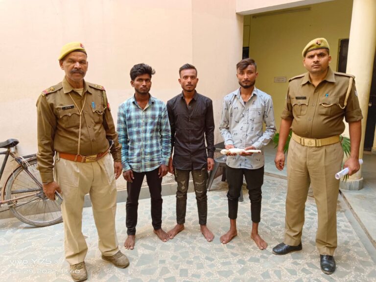 सोनभद्र : चोरी की 03 मोटर साइकिल व एक अवैध असलहा 303 बोर के साथ तीन अपराधी गिरफ्तार।