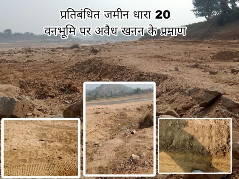 प्रकृति एवं संरक्षण : प्रतिबंधित वन भूमि धारा 20 की जमीन पर अवैध उत्खनन के निशान पिपरडीह में मिले।