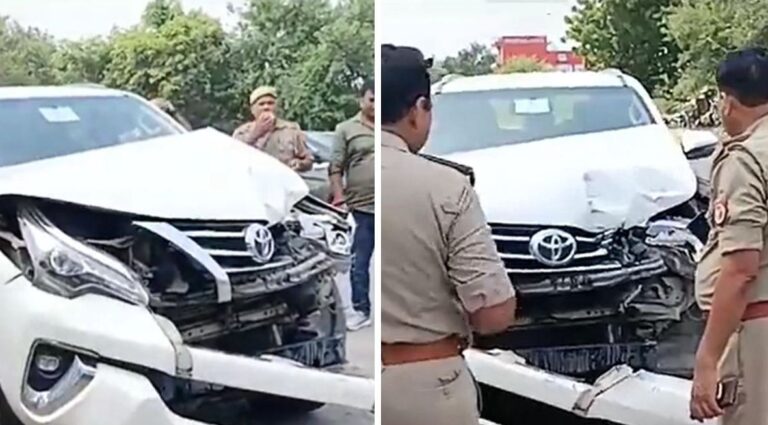 मिर्जापुर : कैबिनेट मंत्री आशीष पटेल की कार का मेजा के पास दुर्घटना, खतरे से बाहर।