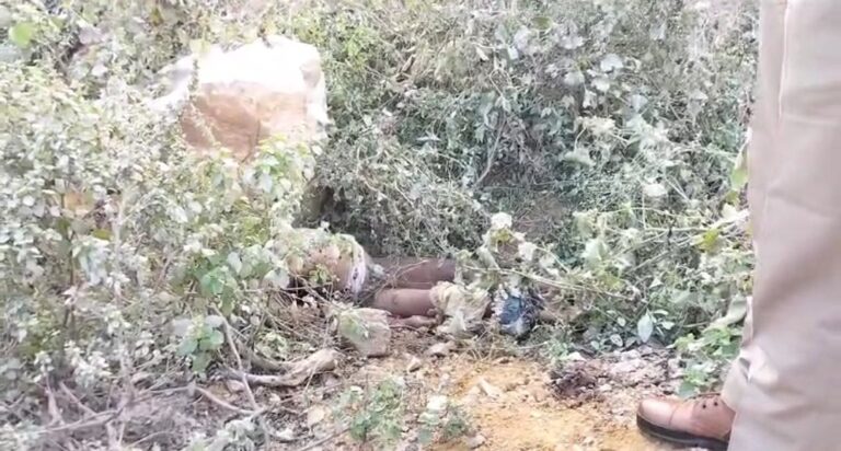 सोनभद्र : बंद पड़े पत्थर खदान के पास बुजुर्ग का मिला शव, जानवर नोच रहे थे।