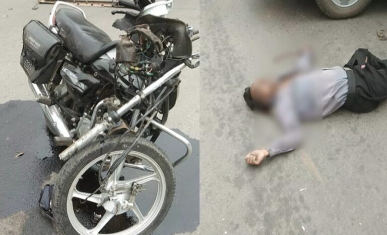 अनियंत्रित बाइक से गिरकर महिला की मौत