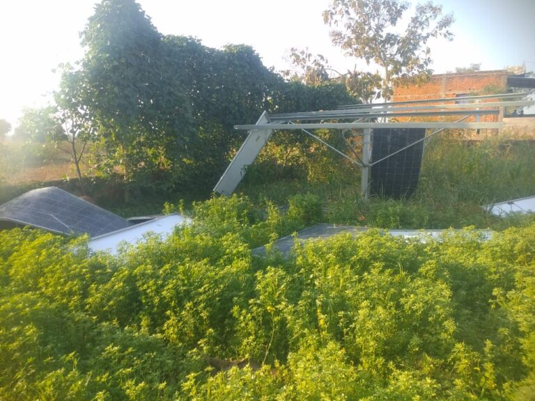 चक्रवाती तूफ़ान में तहस नहस हुआ सोलर प्लांट, पीड़ित ने लगाई मुआवजे की गुहार।