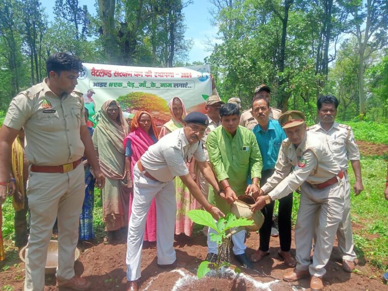 ब्लॉक प्रमुख ने किया पौध रोपण कर दिया पर्यावरण संरक्षण का संदेश।