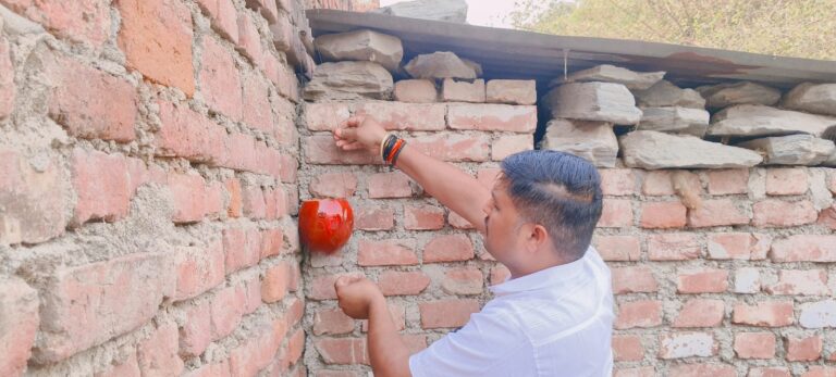 सकोरा अभियान के तहत पक्षियों को की गई पानी की व्यवस्था।