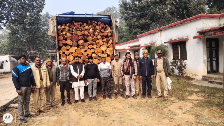 सोनभद्र : वन विभाग ने पकड़ा एक ट्रक कत्था का बोटा,