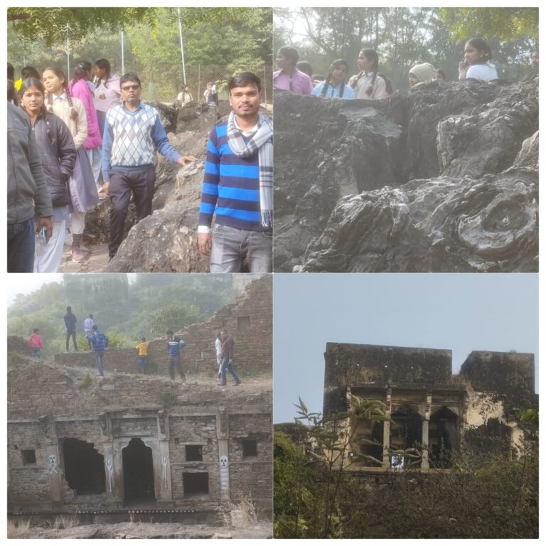 सलखन फॉसिल पार्क में विद्यार्थियों का शैक्षिक भ्रमण, 1.4 अरब वर्ष पुराने जीवाश्मों से लेकर अगोरी किला के इतिहास से हुआ साक्षात्कार.