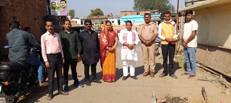 ब्लाक प्रमुख ने किया भगवान बिरसा मुंडा स्मृति द्वार का किया शिलान्यास